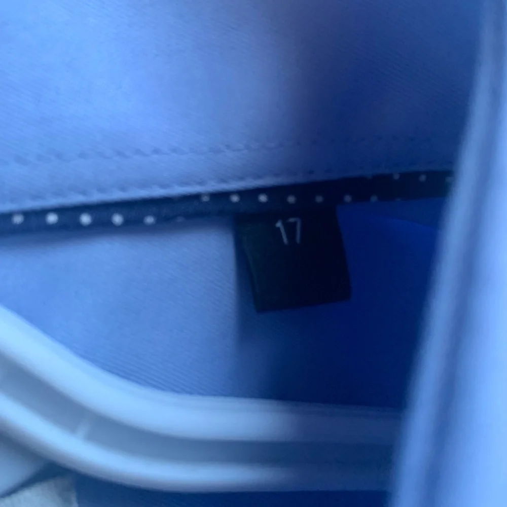 Harry Rosen Classic Long Sleeve Blue Dress Shirt Size 17 - Picture 5 of 6